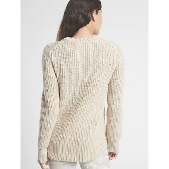 Athleta Sierra Wool Blend Ivory Sweater Women’s Size Small - Picture 3 of 7